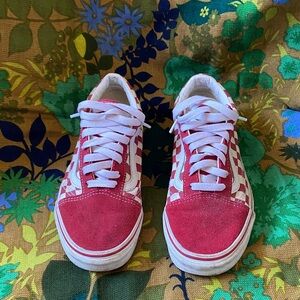Vans Kids Red and White Checkered Sneakers